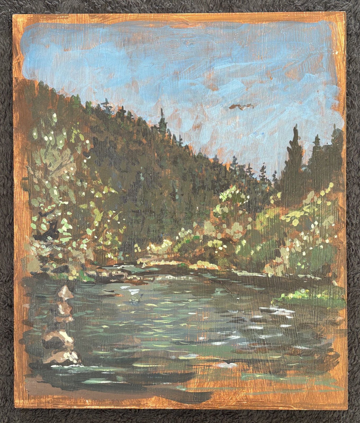Russian River — acrylic on wood